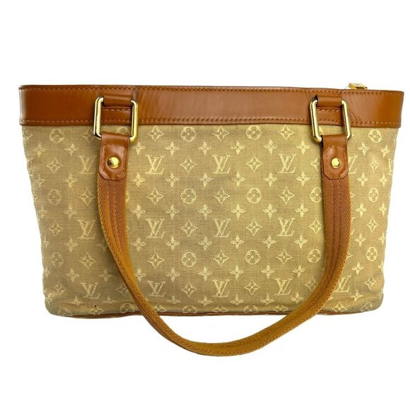 LOUIS VUITTON Monogram LV Mini Lucille PM Bag Beige Camel Brown 2004 Authentic - Picture 4 of 17